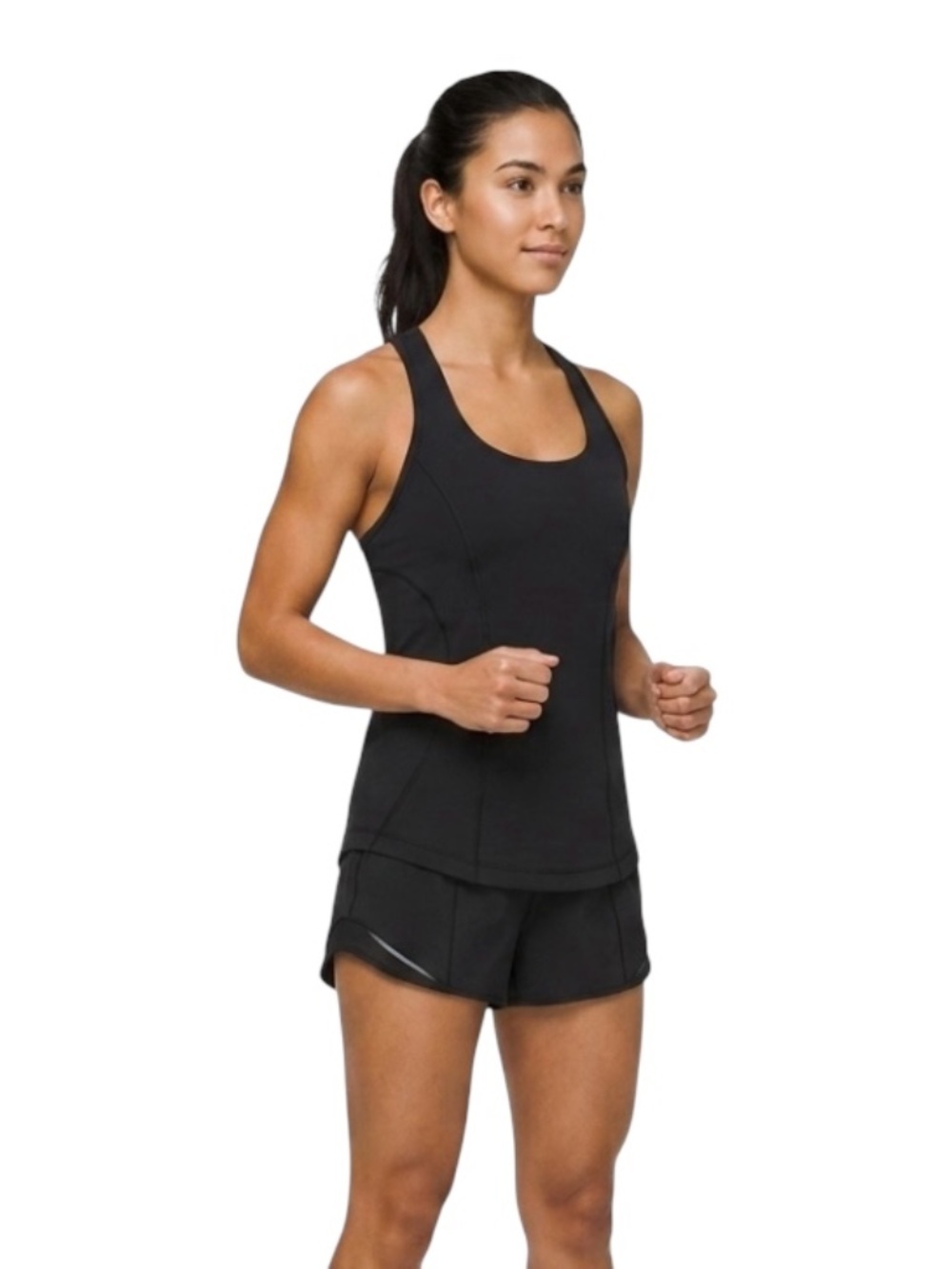 Lululemon Racerback Running Tank Top w/ Built-In Shelf Bra Sz 6 Black Athleisure